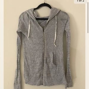 Brandy Melville striped zip hoodie sweater